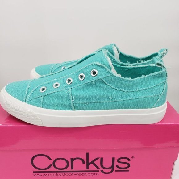 Corkys Shoes Corkys Babalu Aqua Slip On Sneakers Distressed Flats